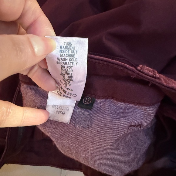 Jen7 by For All Mankind 7 Women's Skinny Ankle Pants - Burgundy Size 12 VGUC - Picture 5 of 9
